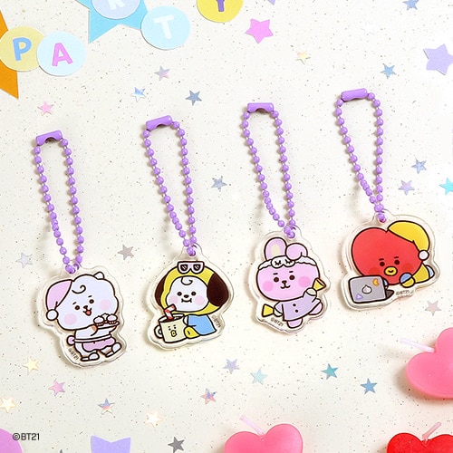 official-bt21-party-acrylic-simple-keyring