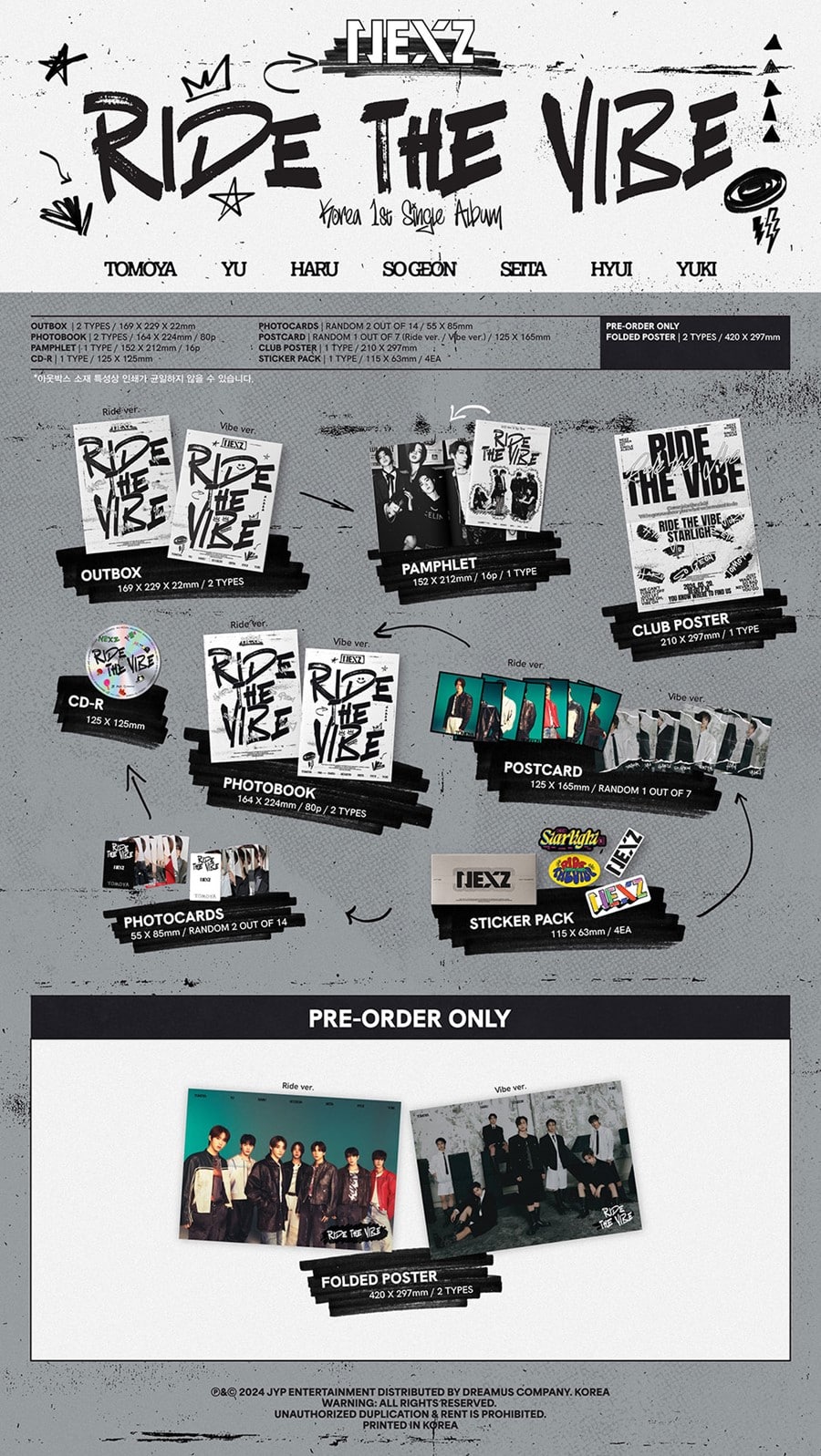 nexz-korea-1st-single-album-ride-the-vide-standard-ver-wholesales