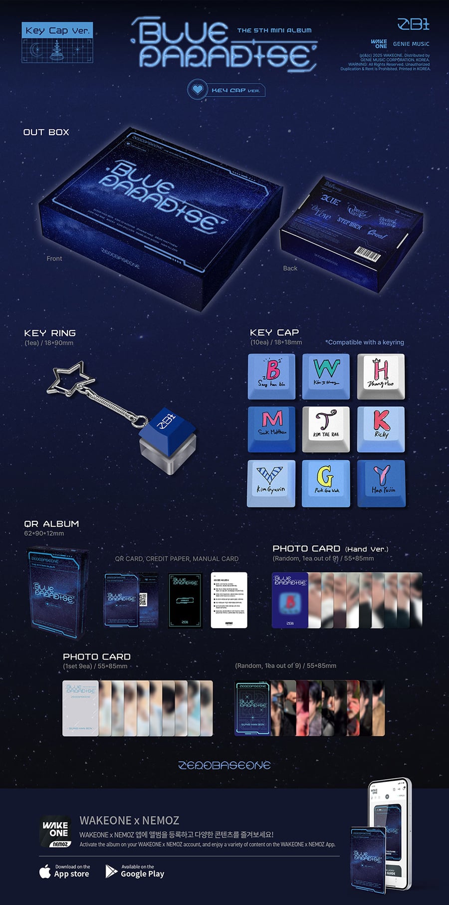 zerobaseone-the-5th-mini-album-blue-paradise-key-cap-ver-wholesale