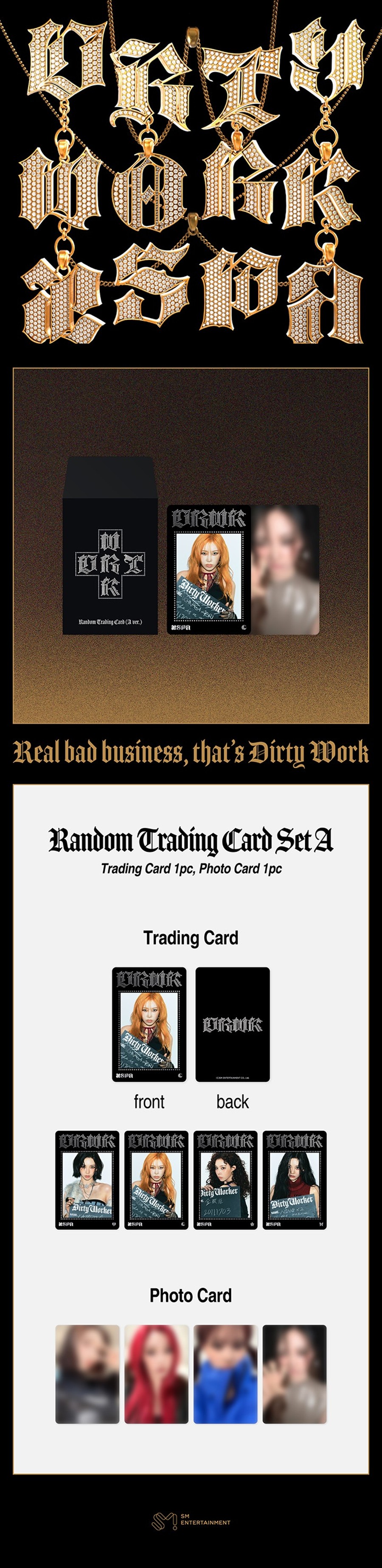 aespa-single-dirty-work-official-md-random-trading-card-set-a-wholesale