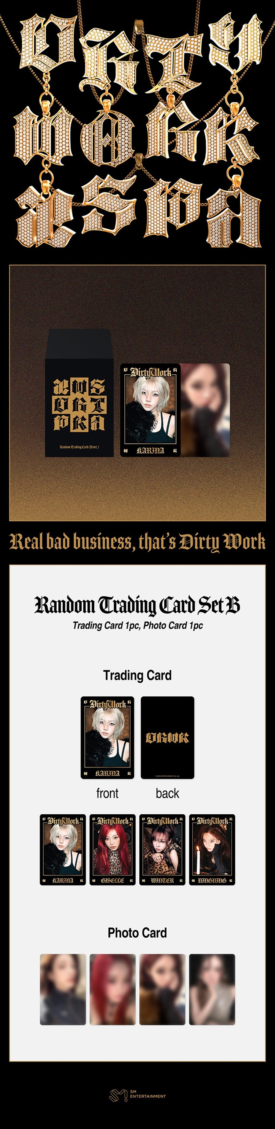 aespa-single-dirty-work-official-md-random-trading-card-set-b-wholesale