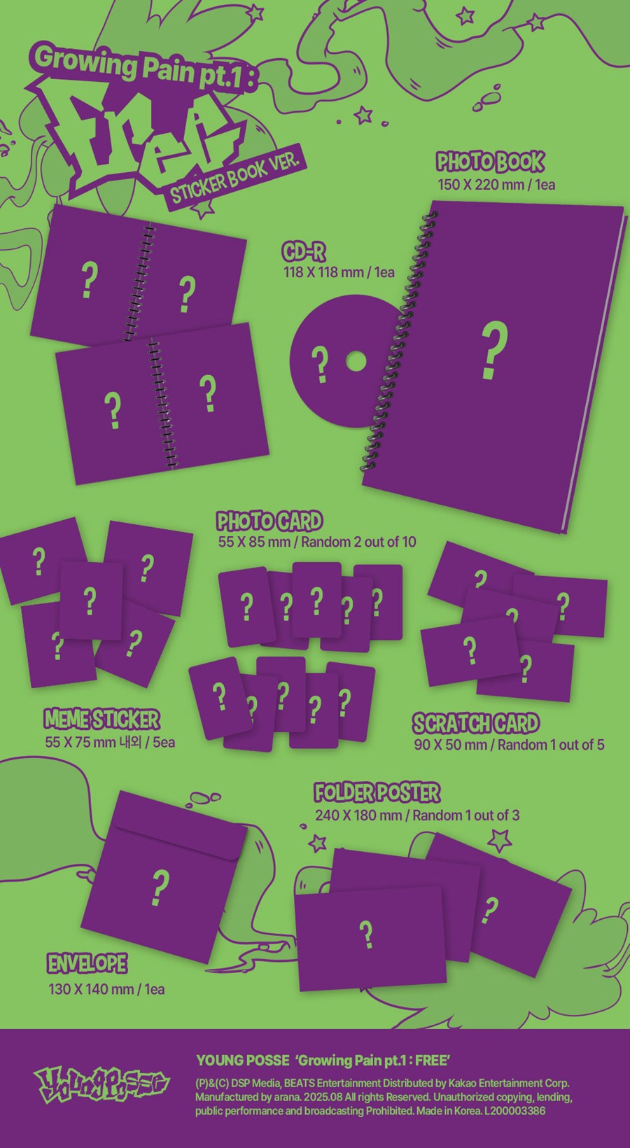 young-posse-4th-ep-growing-pain-pt-1-free-sticker-book-ver-wholesale