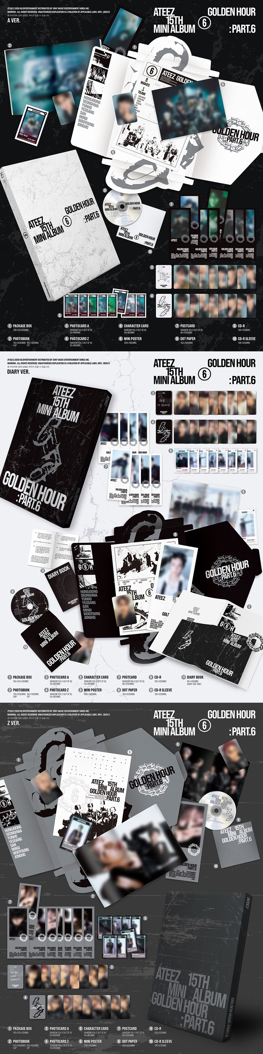 kqshop-pob-ateez-15th-mini-album-golden-hour-part-6-3-piece-set-wholesale